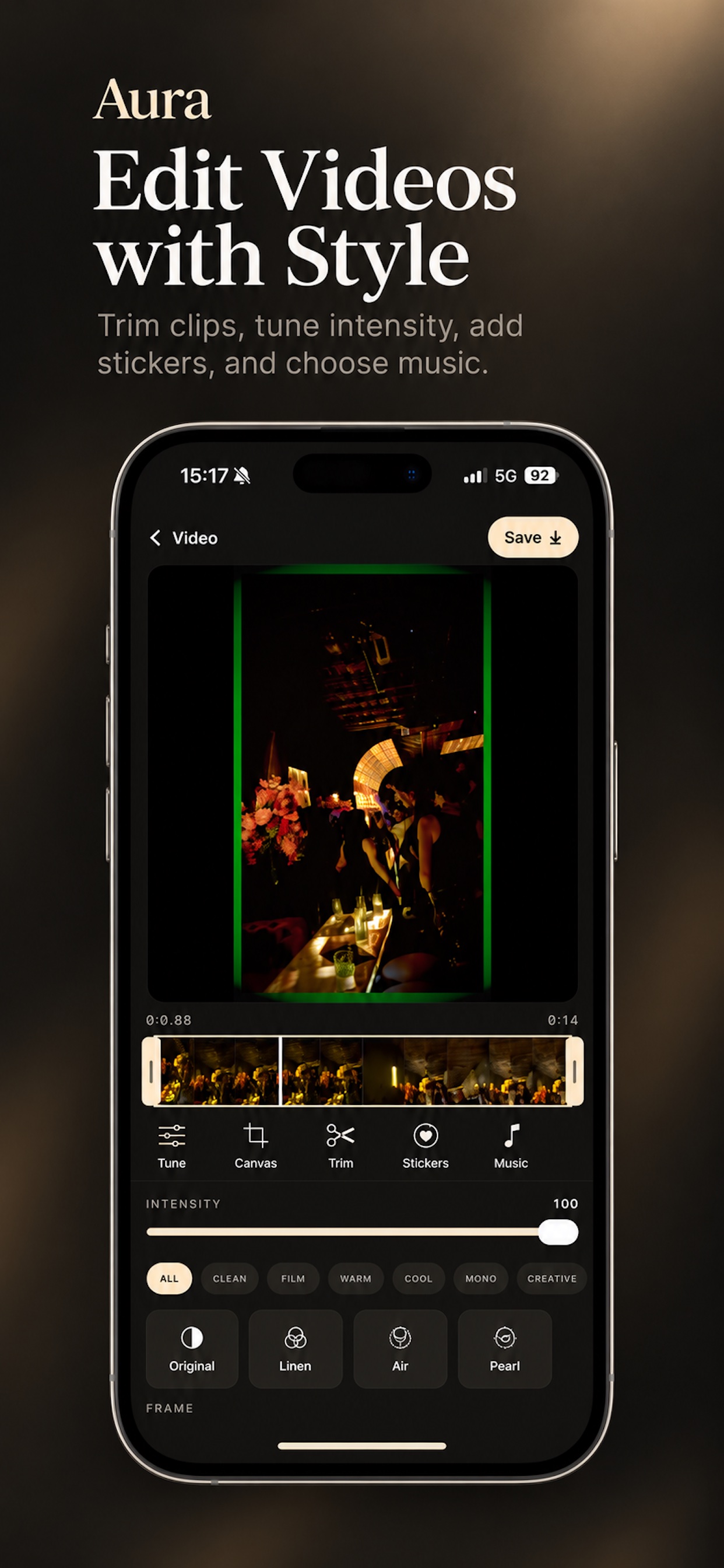 Edit videos with style in Aura